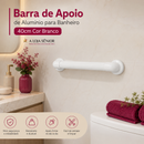 Barra de Apoio de Alumínio para Banheiro 40cm Cor Branco