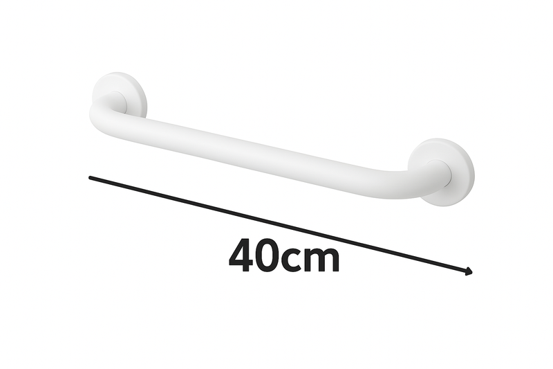 Barra de Apoio de Alumínio para Banheiro 40cm Cor Branco