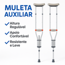 Muleta Axilar de Alumínio com Regulagem de Altura D7 (1 unidade)