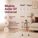 Muleta Axilar de Alumínio com Regulagem de Altura D7 (1 unidade)