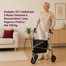 Andador D11 Dellamed – 3 Rodas Dobrável e Desmontável | Leve, Seguro e Prático | Até 100 Kg