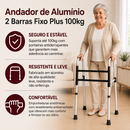 Andador de Alumínio 2 Barras Fixo Plus 100kg