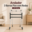 Andador 3 Barras Fixo com Rodas 130 Kg
