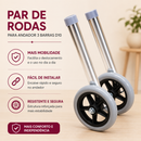 Par de Rodas para Andador 3 Barras D10 - Dellamed