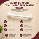 Barra de Apoio de Alumínio para Banheiro 40cm Cor Branco