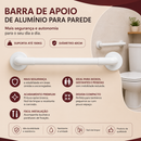 Barra de Apoio de Alumínio para Banheiro 40cm Cor Branco