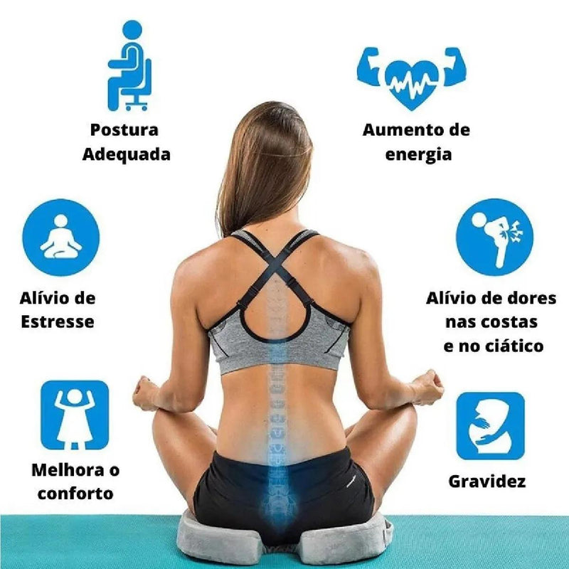 Almofada Terapêutica para Cóccix Perfil Grande – Alívio de Dores e Conforto Ergonômico