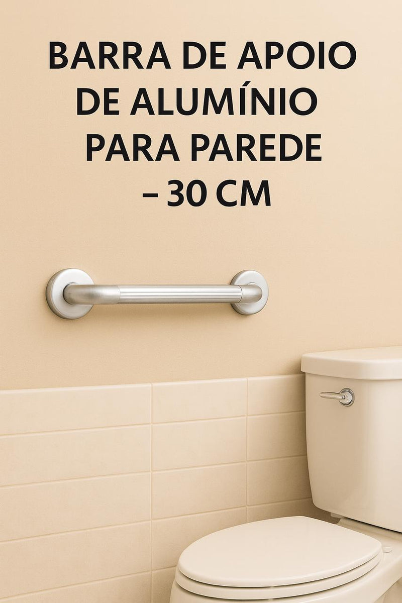 Barra De Apoio de Alumínio para Banheiro 30 Cm Cor Branco