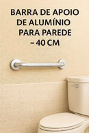 Barra de Apoio de Alumínio para Banheiro 40cm Cor Branco