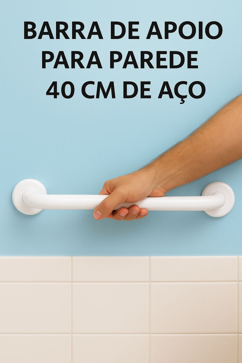 Barra de Apoio 40Cm - Aço Galvanizado Segurança e Conforto para Idosos e Deficientes