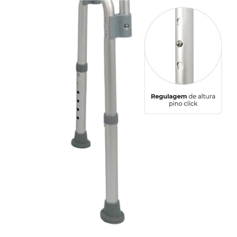 Cadeira Banqueta de Banho Com Encosto E Apoio Para O Braço 135kg Dellamed