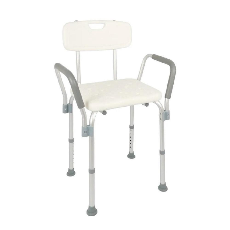 Cadeira Banqueta de Banho Com Encosto E Apoio Para O Braço 135kg Dellamed