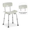 Banco Banqueta Para Banho com Encosto e Altura Regulável até 135 Kg D2 Dellamed
