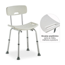 Banco Banqueta Para Banho com Encosto e Altura Regulável até 135 Kg D2 Dellamed