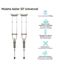 Muleta Axilar de Alumínio com Regulagem de Altura D7 (1 unidade)