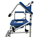 Cadeira de Banho para Idoso Dobrável Alúminio Braço Rebatível Sanitária Higiênica + Coletor